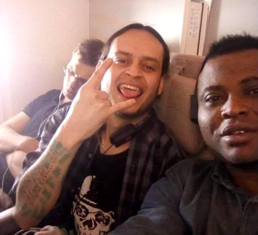 Travellers aboard a flight
